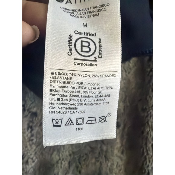 Athleta High Rise Pant, Size M Navy Blue Stretch Pull On Zip Ankle Back Pockets - Picture 9 of 10